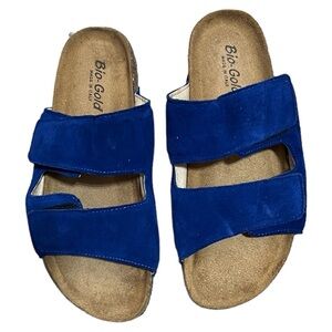BIO GOLD Blue Slide Cork Bottom Soles Size 7.5